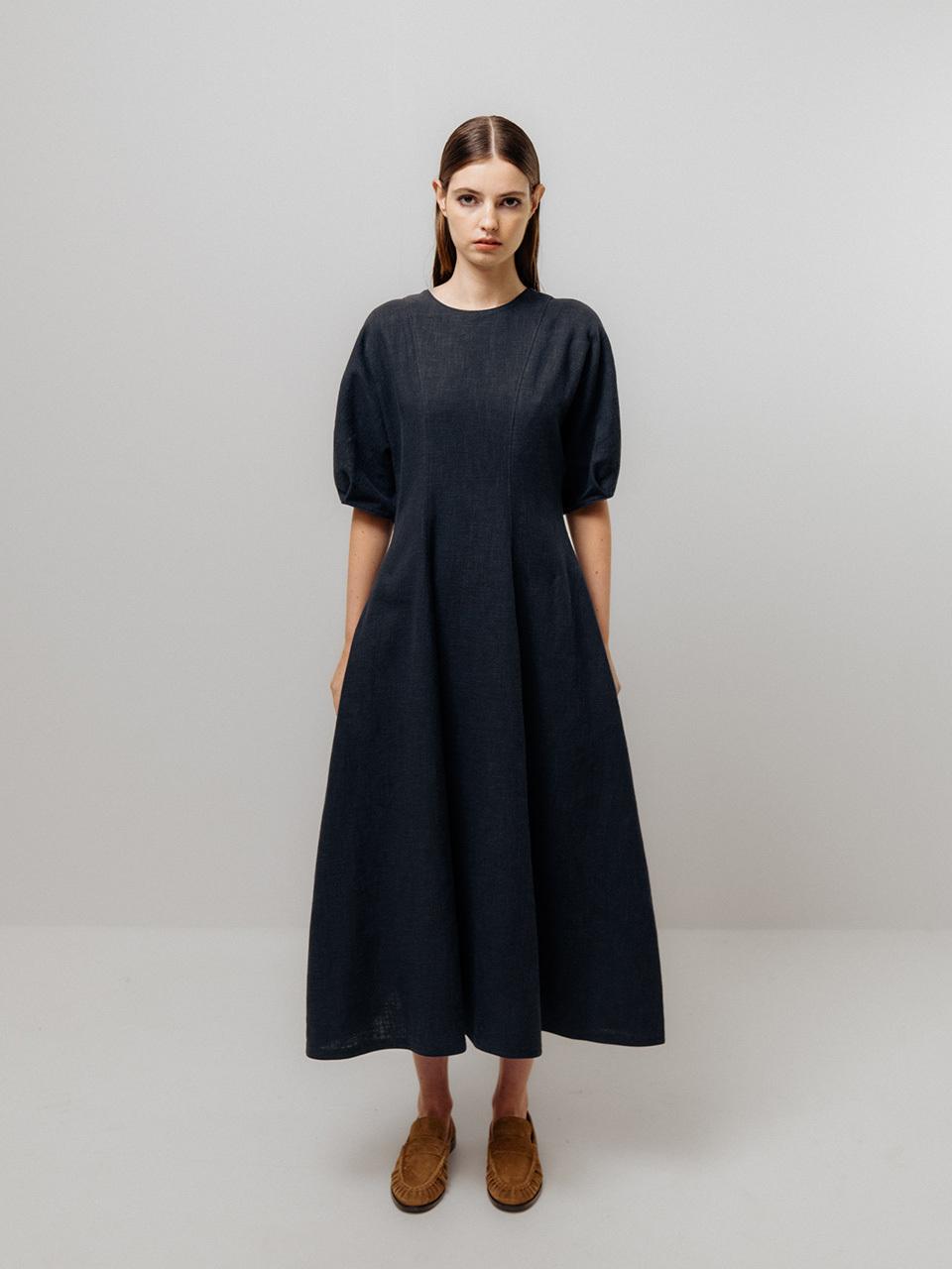 Emin & Paul STRUCTURED COTTON DRESS [NAVY]
