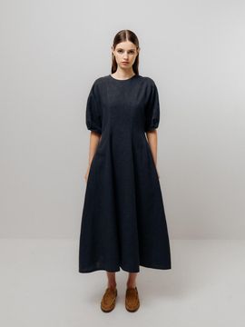 Emin & Paul STRUCTURED COTTON DRESS [NAVY]