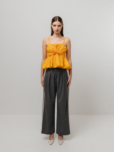 Emin & Paul Tie Front Blouse [Orange]