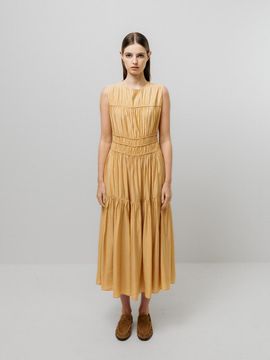 Emin & Paul Triple Gathered Dress [Yellow]