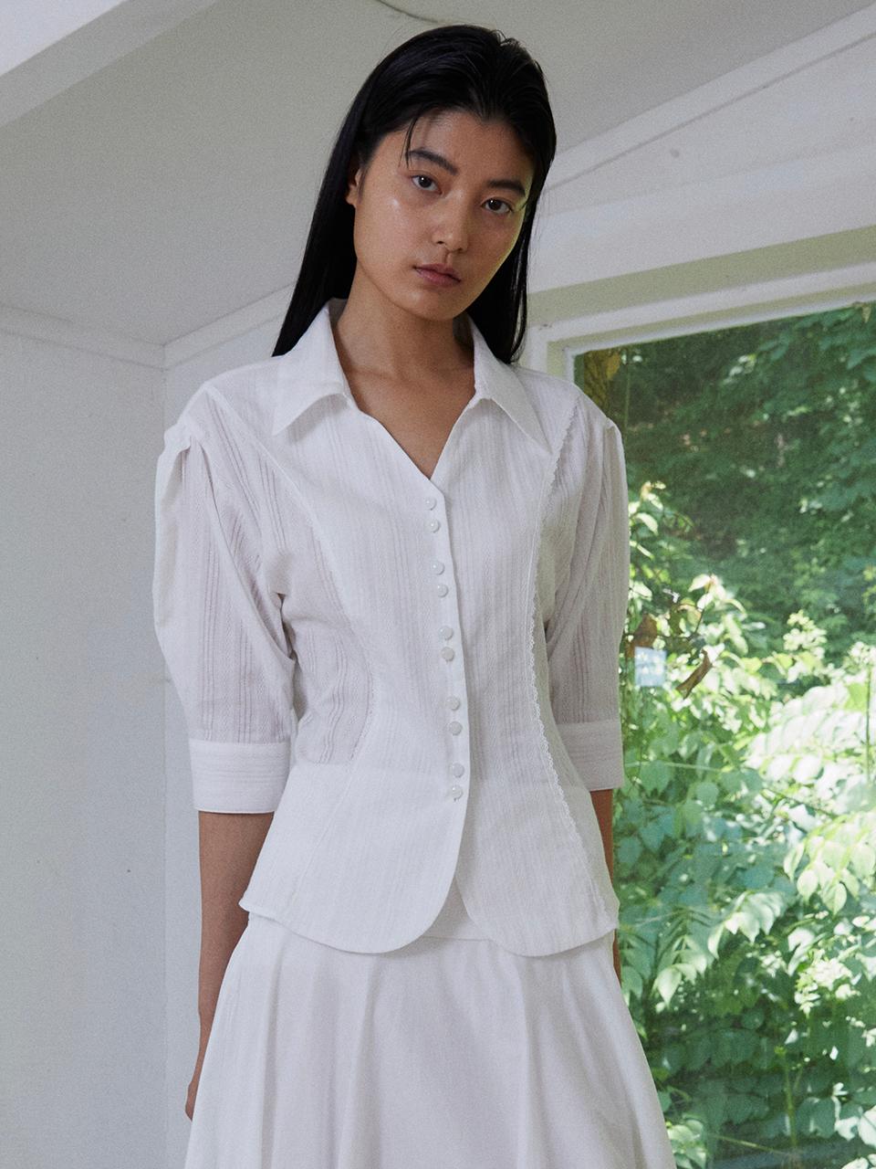 emkm Cotton Lace Summer Blouse_WHITE