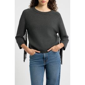 Emme Emme Fringe Sleeve Crewneck Sweater