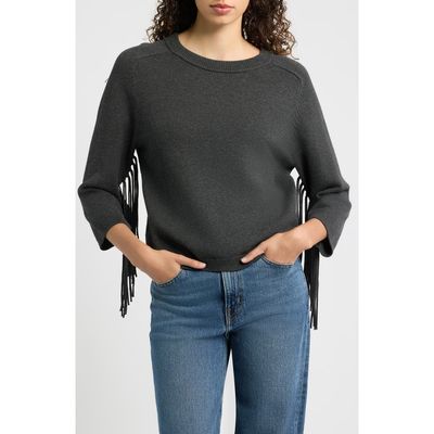 Emme Emme Fringe Sleeve Crewneck Sweater