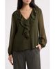 Emme Emme Ruffled V-Neck Georgette Top - 1