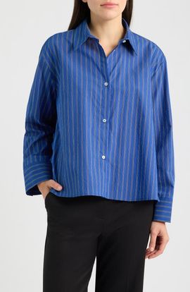 Emme Emme Striped Cotton Blend Shirt
