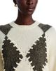 Emme Emme Wool Blend Whipstitched Argyle Sweater - 4
