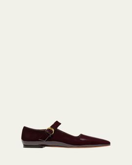 Emme Parsons Tramonto Croc-Embossed Leather Ballerina Flats