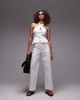 Emory Park Emory Park belt detail wide leg linen look pants in white - part of a set - 1