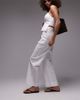 Emory Park Emory Park belt detail wide leg linen look pants in white - part of a set - 2