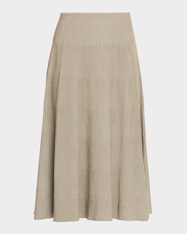 Emporio Armani A-Line Rib Knit Midi Skirt