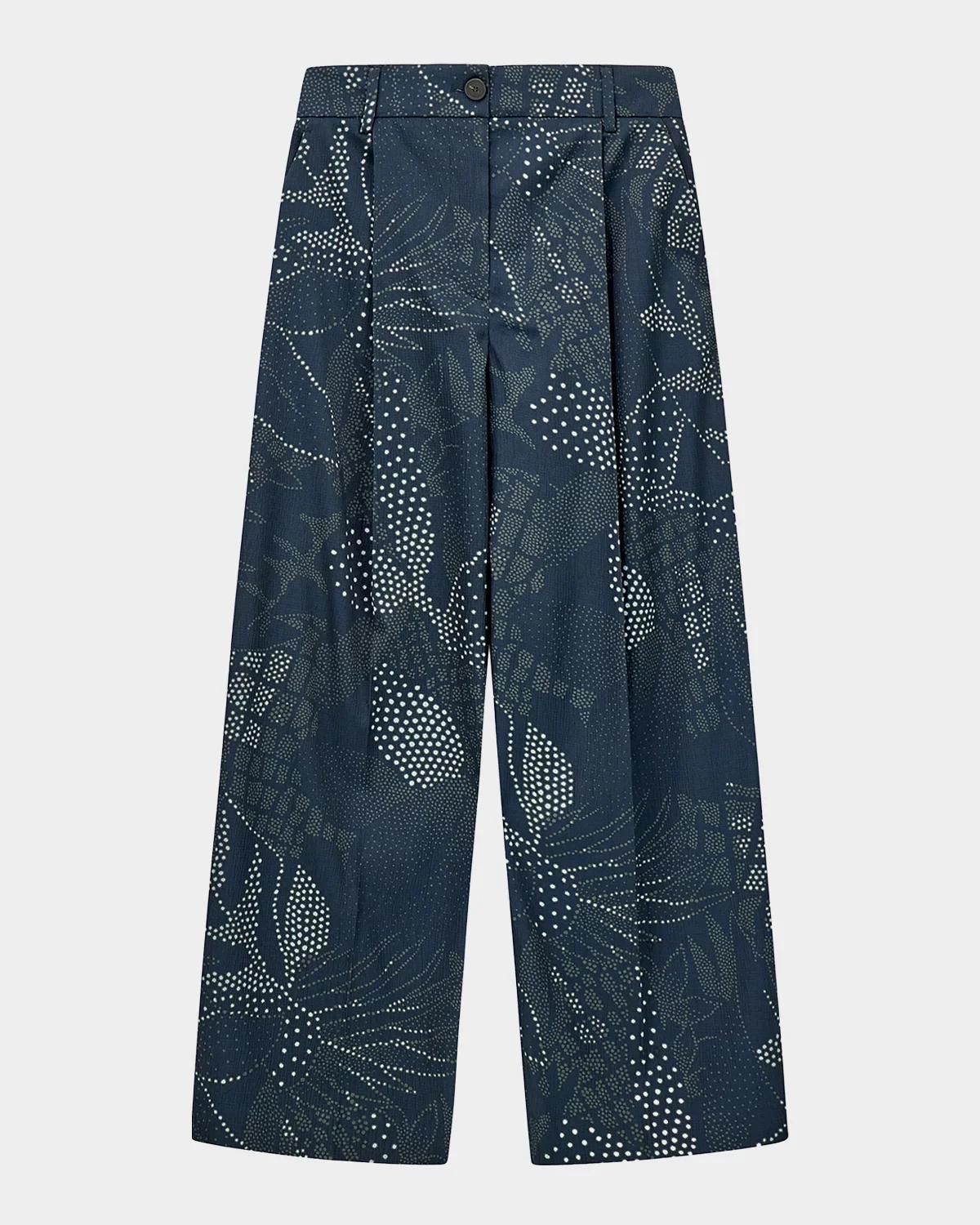 Emporio Armani Abstract-Print Wide-leg Trousers