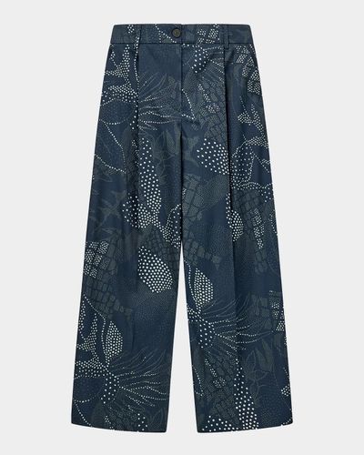 Emporio Armani Abstract-Print Wide-leg Trousers