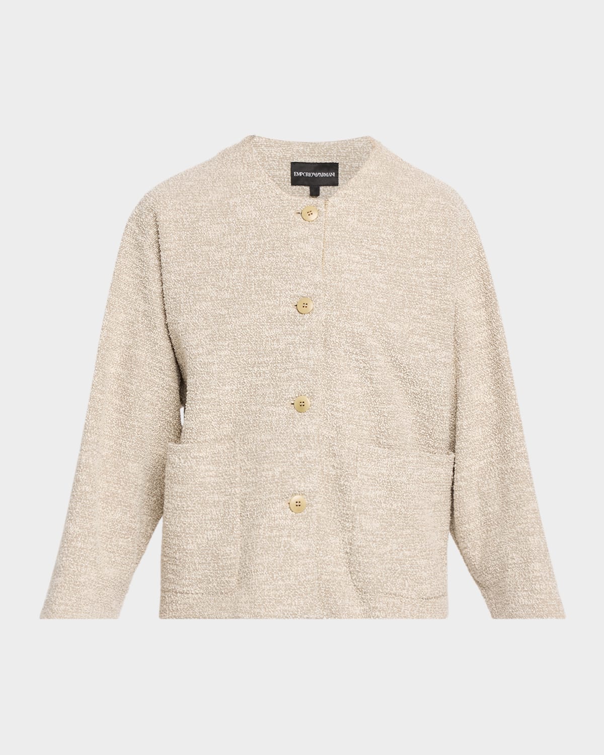 Emporio Armani Button-Down Boucle Jacquard Jersey Jacket