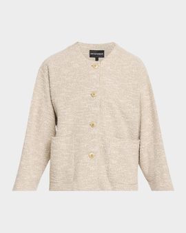 Emporio Armani Button-Down Boucle Jacquard Jersey Jacket