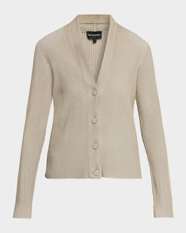 Emporio Armani Button-Down Rib Knit Cardigan