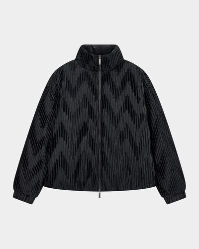 Emporio Armani Chevron Velvet Down Jacket