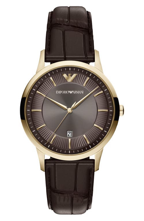 Emporio Armani Emporio Armani Archetipo Leather Strap Watch, 39mm