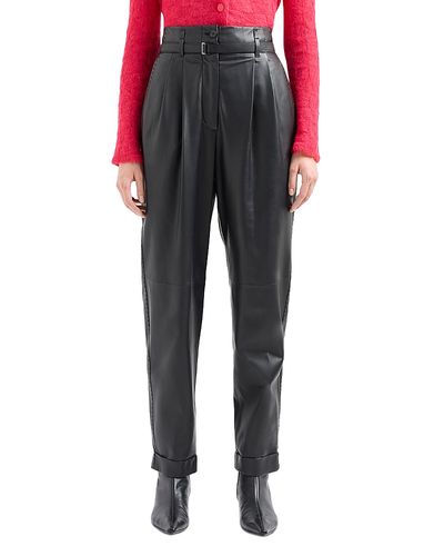 Emporio Armani Emporio Armani Belted Leather Pants