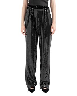 Emporio Armani Emporio Armani Belted Micro Sequin Trousers