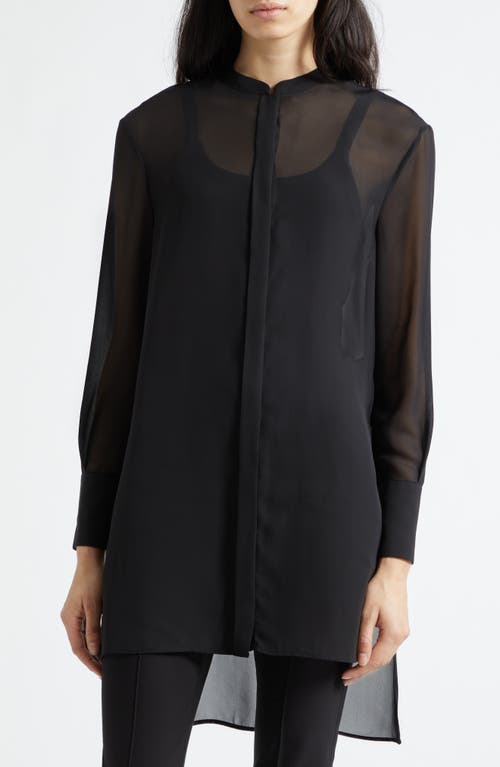Emporio Armani Emporio Armani Black Techno Sheer Georgette Tunic