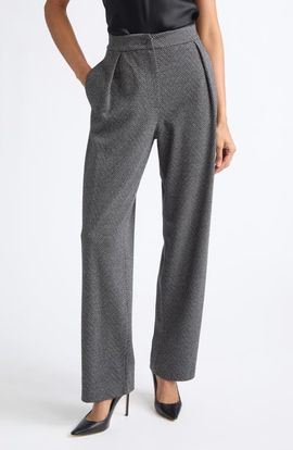 Emporio Armani Emporio Armani Chevron Jacquard Wide Leg Pants