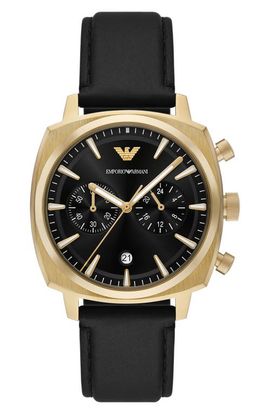 Emporio Armani Emporio Armani Chronograph Leather Strap Watch, 40mm