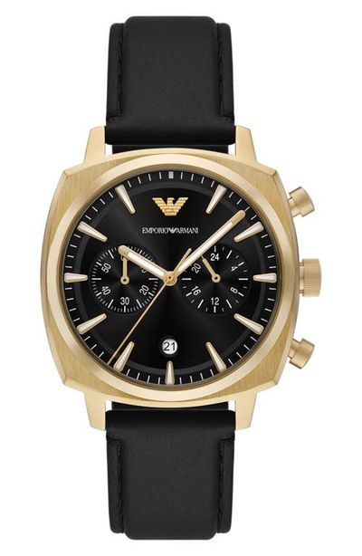 Emporio Armani Emporio Armani Chronograph Leather Strap Watch, 40mm