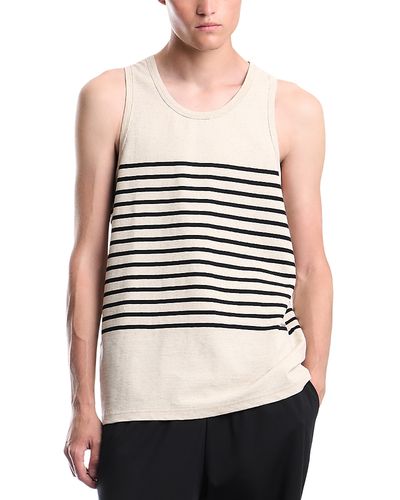 Emporio Armani Emporio Armani Cotton & Linen Stripe Crewneck Tank Top