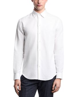 Emporio Armani Emporio Armani Cotton & Linen Textured Sport Shirt