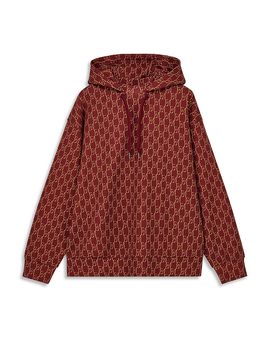 Emporio Armani Emporio Armani Cotton Blend Logo Pattern Drawstring Hoodie