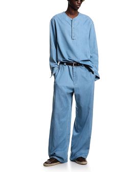 Emporio Armani Emporio Armani Icon Cotton Chambray Trousers