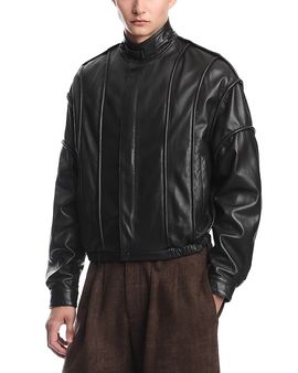 Emporio Armani Emporio Armani Leather Stand Collar Blouson Jacket