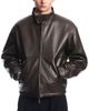 Emporio Armani Emporio Armani Leather Stand Collar Zip Blouson Jacket - 1