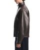 Emporio Armani Emporio Armani Leather Stand Collar Zip Blouson Jacket - 3