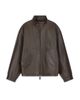 Emporio Armani Emporio Armani Leather Stand Collar Zip Blouson Jacket - 6