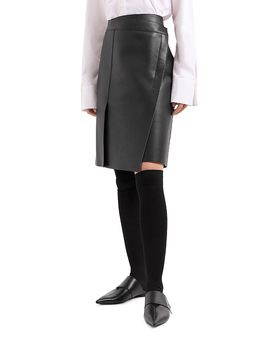 Emporio Armani Emporio Armani Leather Wrap Effect Skirt