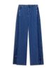 Emporio Armani Emporio Armani Oversized Pinstriped Jeans in Medium Blue Denim - 1