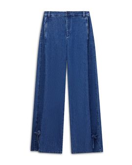 Emporio Armani Emporio Armani Oversized Pinstriped Jeans in Medium Blue Denim