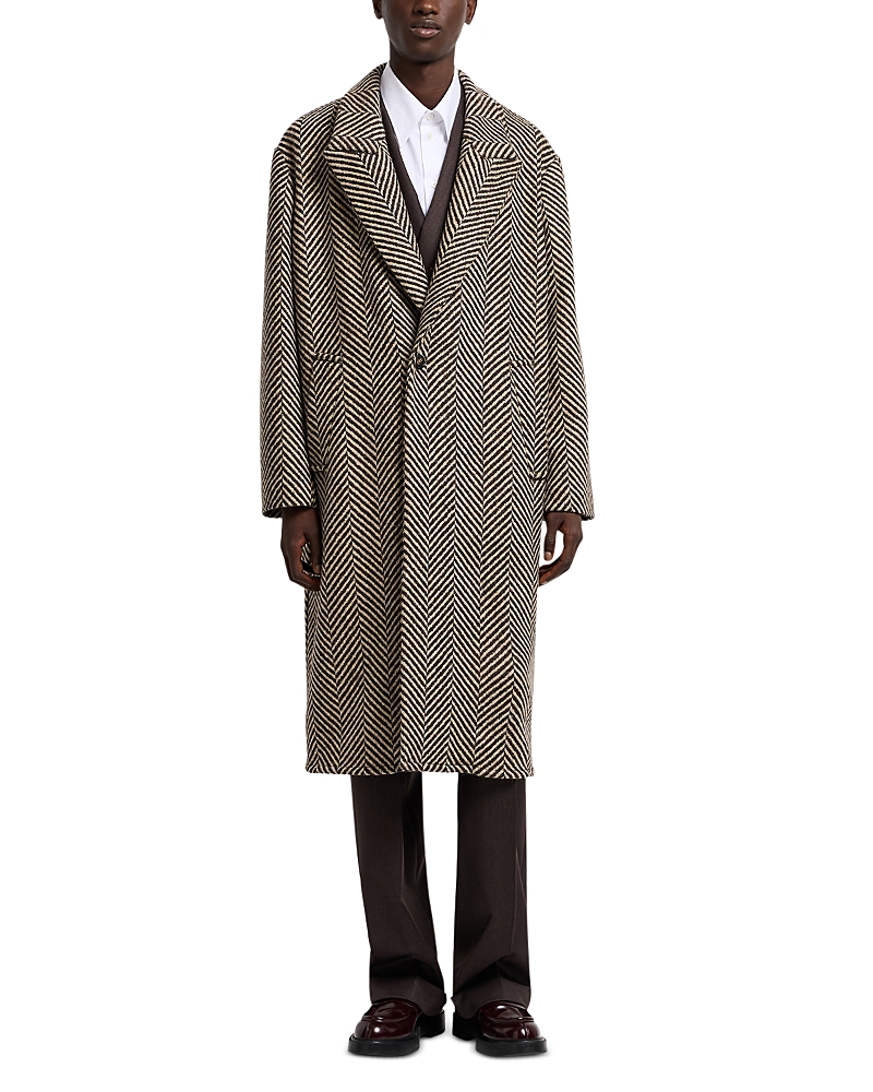 Emporio Armani - Oversized Tweed Chevron Coat