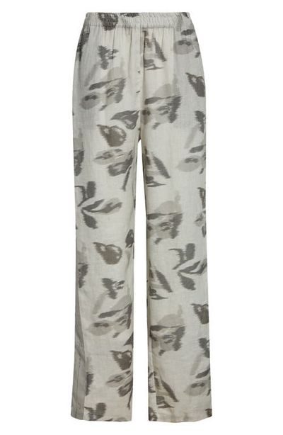 Emporio Armani Emporio Armani Patterned Linen Wide Leg Pants