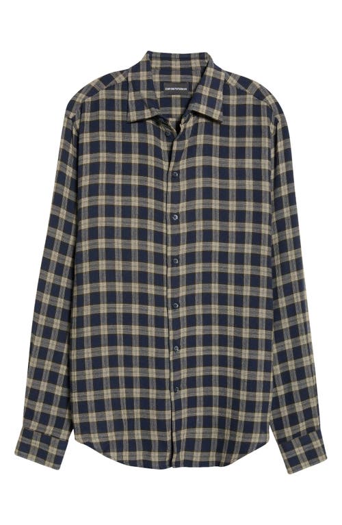 Emporio Armani Emporio Armani Plaid Long Sleeve Button-Up Shirt