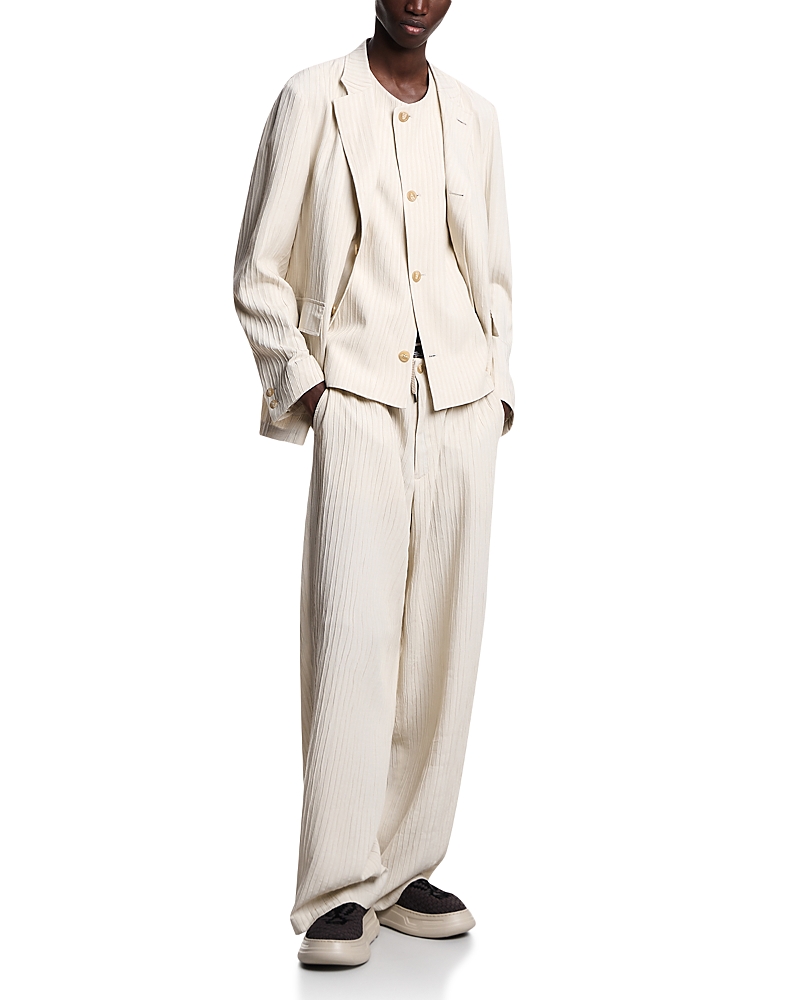 Emporio Armani Emporio Armani Relaxed Fit Embossed Wrinkled Jacquard Trousers