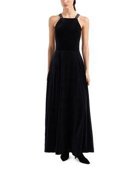 Emporio Armani Emporio Armani Rhinestone Strappy Back Maxi Dress