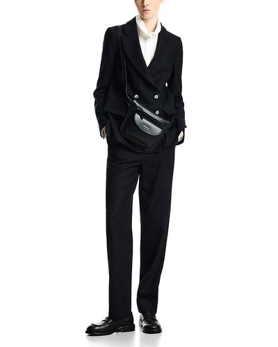 Emporio Armani Emporio Armani Slim Fit Pinstripe Wool Blend Trousers