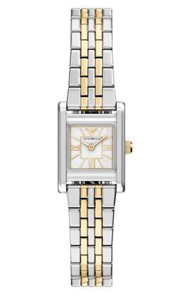 Emporio Armani Emporio Armani Small Mother-of-Pearl Tank Bracelet Watch, 19mm x 26mm