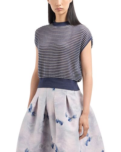 Emporio Armani Emporio Armani Striped Cap Sleeve Sweater