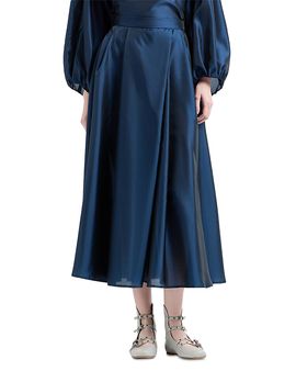 Emporio Armani Emporio Armani Techno Shine Finish Muslin A Line Midi Skirt