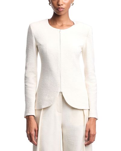 Emporio Armani Emporio Armani Textured Jersey Zip Blazer