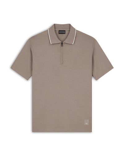 Emporio Armani Emporio Armani Tipped Zip Polo Short