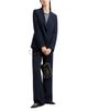 Emporio Armani Emporio Armani Tonal Chevron Pattern Trousers with Pleated Waistband Detail - 2
